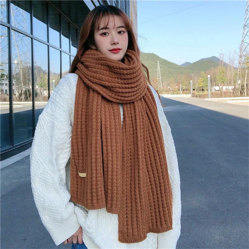 Men Women Winter Knitting Thermal Neck Warmer Tube Outdoor Skiing Motorcycle Scarf Thickening Windproof Neck Cover Riding Bib winter accessories knitted scarf
