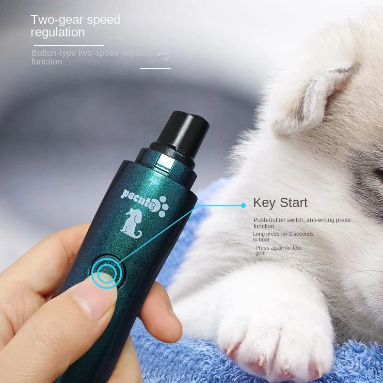 Electric Pet Nail Polisher Nail Claws Trimmer Machine for Small Dogs Cats Large Dogs Teddy Toys Short Gold Fur Store Use