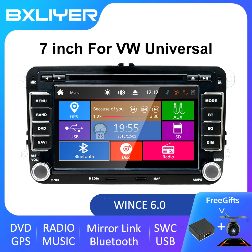 2 Din Car Dvd Radio Pc Gps Usb Per Vw Skoda Polo Golf 5 6 Passat Cc Jetta Tiguan Touran Fabia Caddy Camera Canbus Mirror Link
