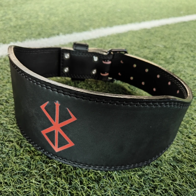

Leather Weight Lifting Belt 7MM Thick Gym Powerlifting Belt Berserk Style Workout Belt for Men & Women Squat Deadlift Fitness