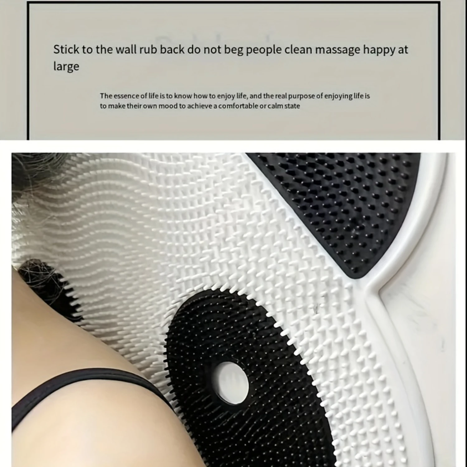 Panda Shaped Back Foot Scrubber For Shower Pad For Men And Women, Extra-Large Exfoliating Shower Mat Back Foot Scrubbing Wit