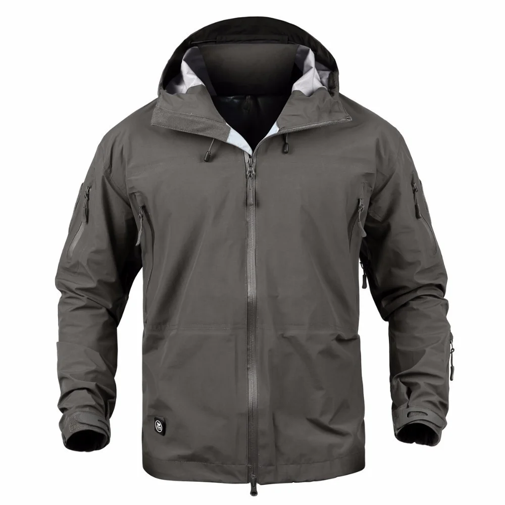 

Spring Men Full Adhesive Hardshell Jacket Tactical Combat Outdoor Windproof Camping Climbing Hiking Male Hunting Fishing Coat