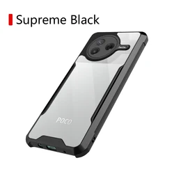 Transparent Acrylic Armor Shockproof Bumper Case for Poco F7 Pro 5G (Black)