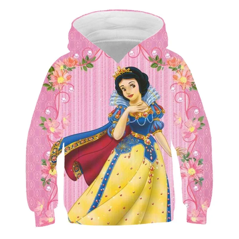 

Disney Princess Series Snow White Girls Sweatshirts Hot Selling Cotton Toddler Kids Tops Print Children's Long Sleeve Hooded Top