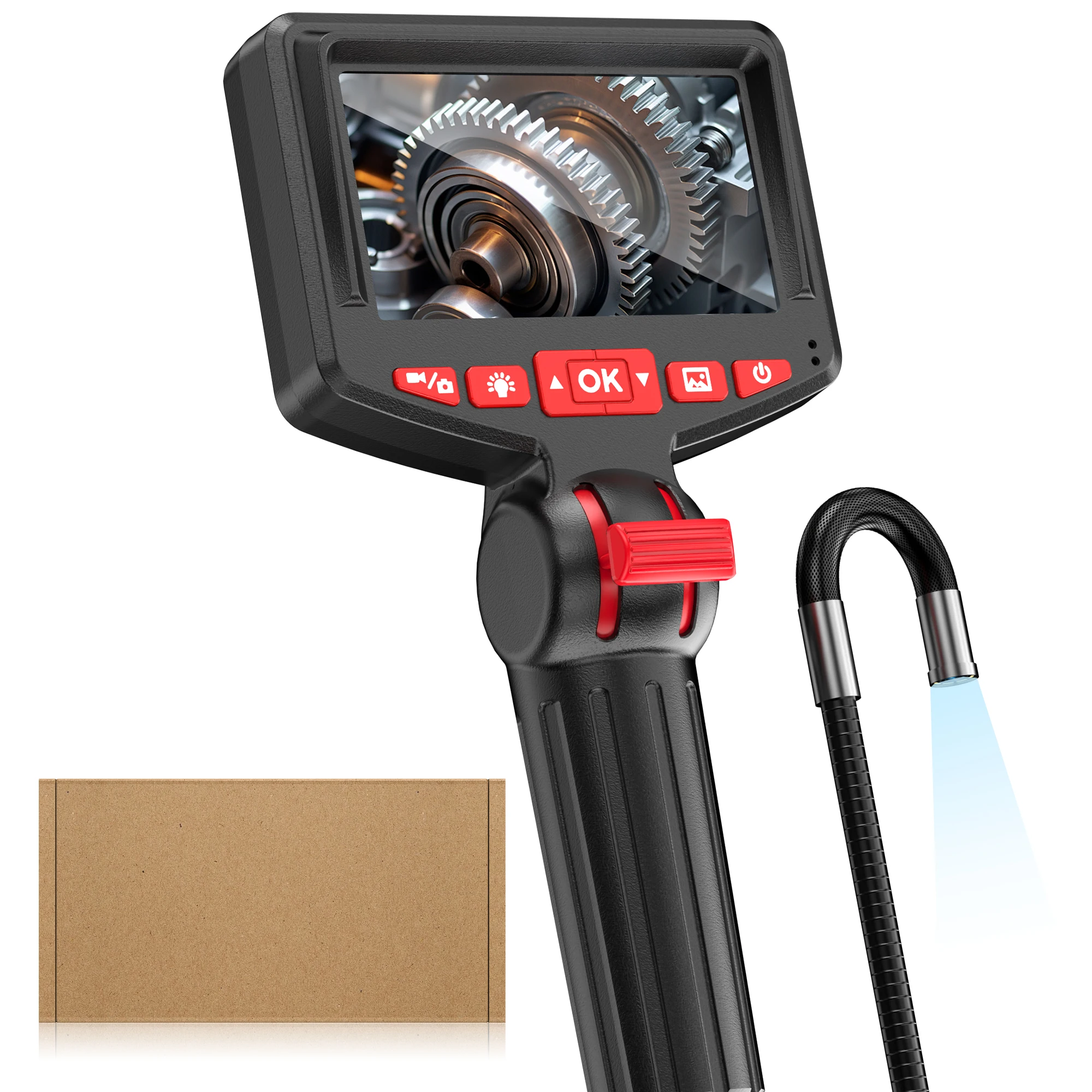 6MM Articulating Borescope 1080P 4.3 Inch IPS Two Way 360&deg; Steering For Car Engine Pip Endoscope Camera 430M 1.7M inspection camera,mini endoscope camera