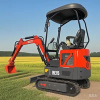 Customized Product Earthmoving Machinery 1.7-ton Miniature Excavator for Engineering Construction Garden Lawn with Free Bucket