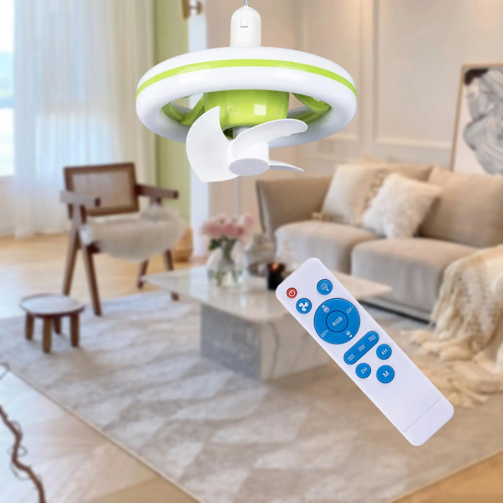 

Ceiling Fan with Light Ceiling Fan with Lamp Dimming Mute RGB Timing Function
