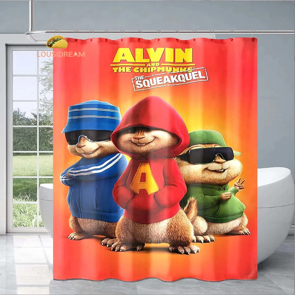 

Изысканная занавеска для душа A-Alvin and The Chipmunks, модный декоративный подарок для взрослых и детей, водонепроницаемая занавеска для ванной комнаты с защитой от плесени