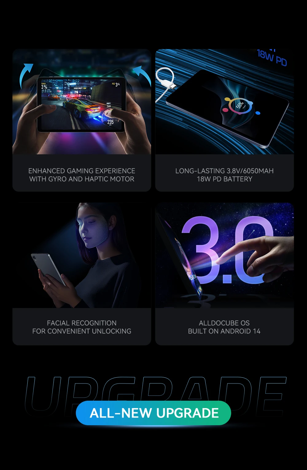 Alldocube iplay60 mini pro 8.4inch Tablet Helio G99 Android14 8GB RAM 128/256GB ROM Dual SIM 4G LTE pad 5500mAh Battery 2