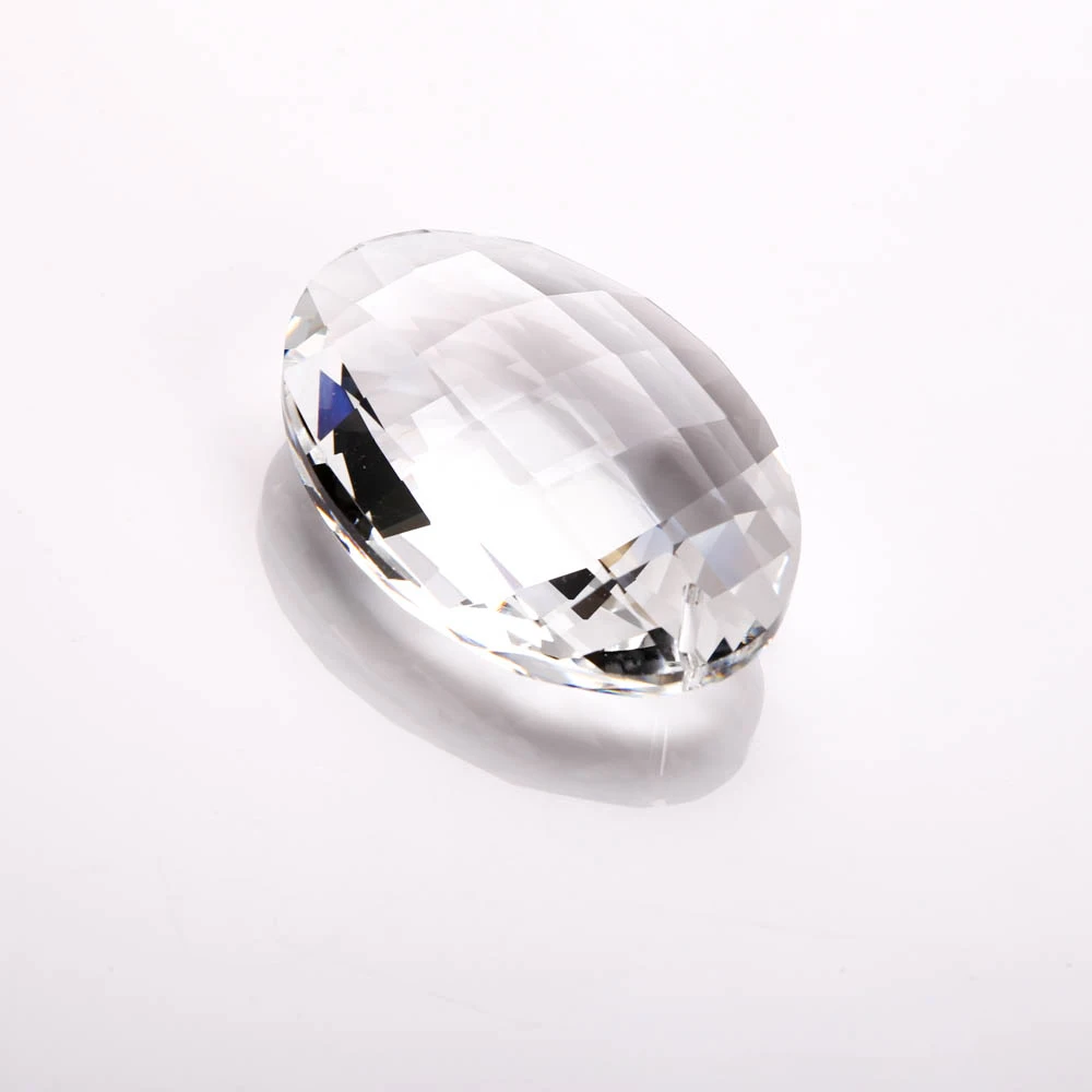 1pc Clear Crystal Mosaic Egg Hanging Pendants Glass Refraction Prism Sun Catcher Chandelier Parts for Curtain Wedding Decoration