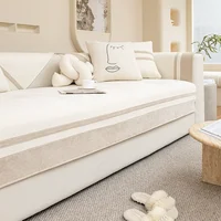 2025 New Cream Style Color Matching Skirt Sofa Cushion for All Seasons Universal Cover Cloth Towel 1