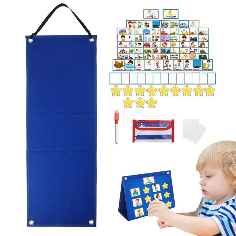 Daily-Routine-Chart-For-Kids-Wall-Planner-Board-For-Toddler-Visual ...