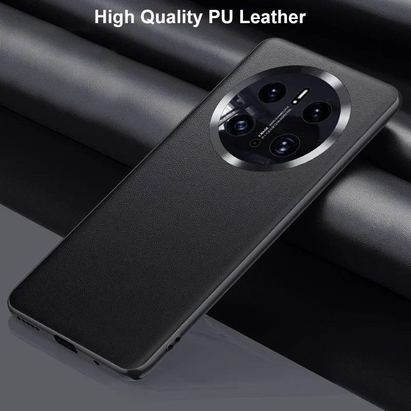 TIANCI Hoesje voor Huawei Mate 50 Pro, huidtextuur is antislip en schokbestendig telefoonhoesje, [huidvriendelijk PU-leer ] [ultradunne TPU] Hoes voor Huawei Mate 50 Pro