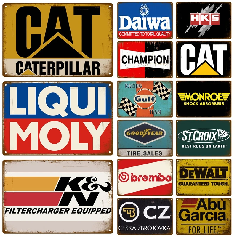 Shabby Chic Motor Oil Metal Poster Tin Sign Vintage Racing Team Metal Sign Sticker Plate Retro Workshop Garage Wall Decor Placca