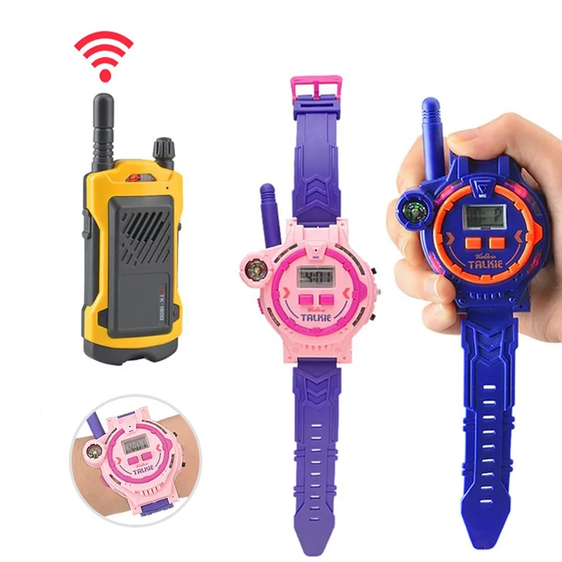 

Kids Walkie Talkie 2Pcs Handheld Phone Interphone USB Wireless Charging Multifunction Children Walkie Watch Toys Christmas Gifts