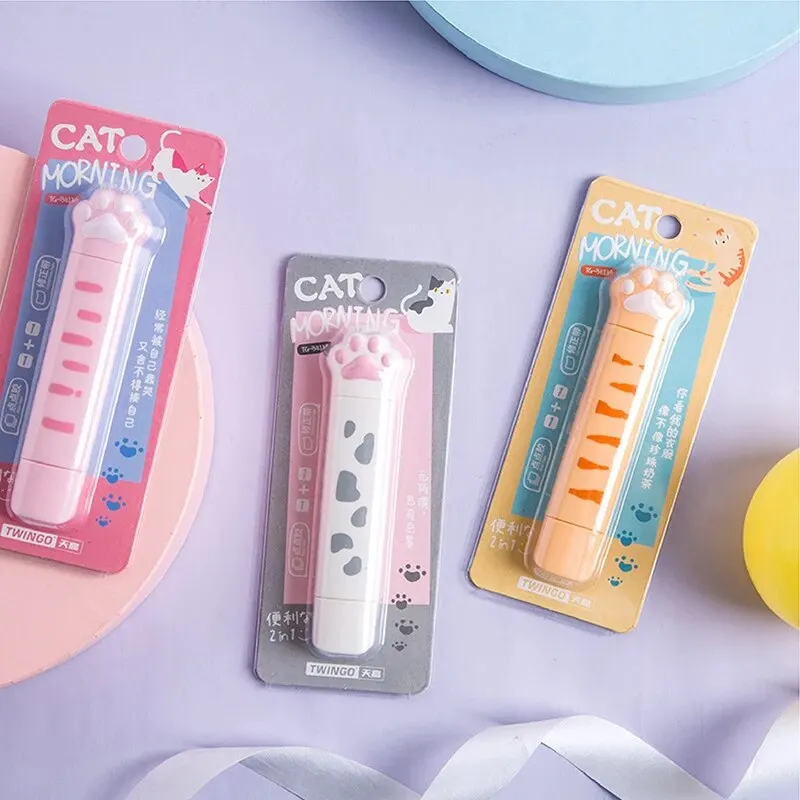 Correction Tape 2Pcs Cat Claw Kawaii Portable