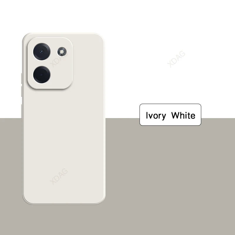 Enhanced Liquid Silicone Phone Case - High-Quality Luxury Back Cover with Straight Edge Design