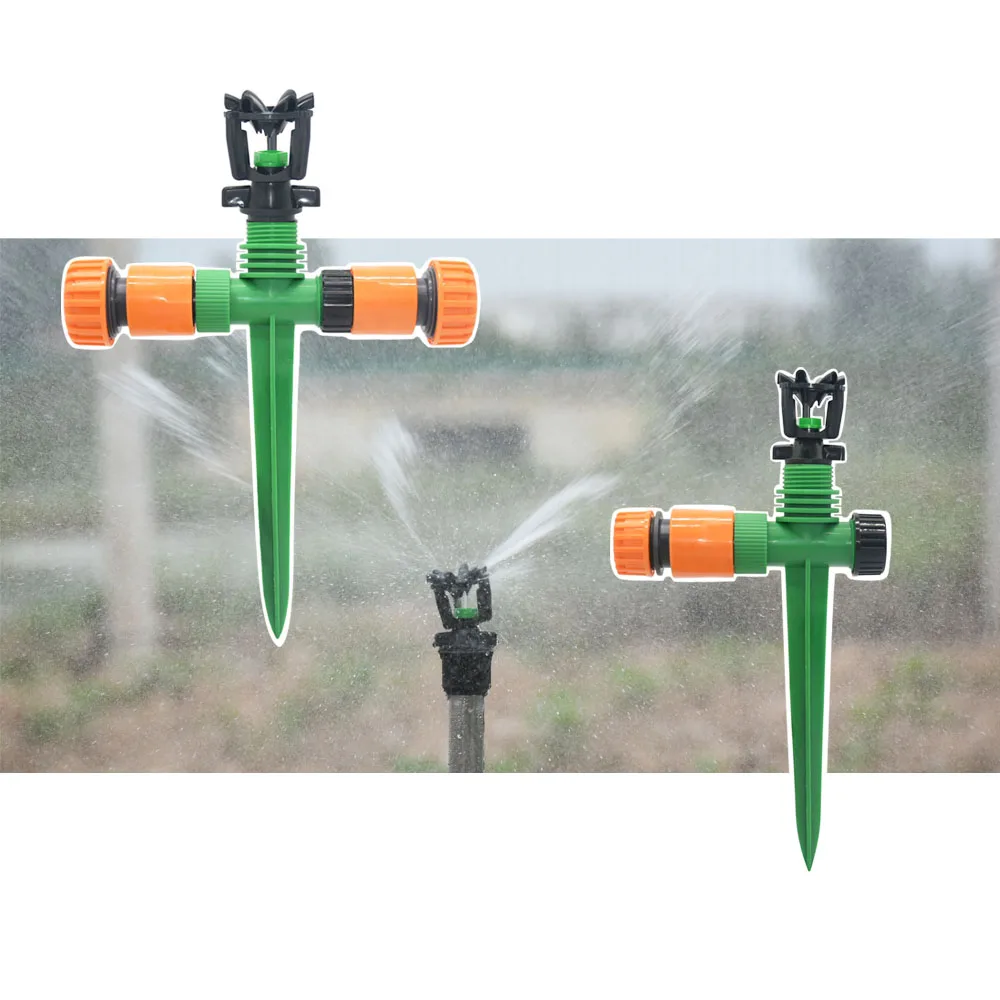 Garden Sprinkler 1/2" Male Thread Scattering Nozzle 360 Degree Automatic Rotating For Lawn Irrigation