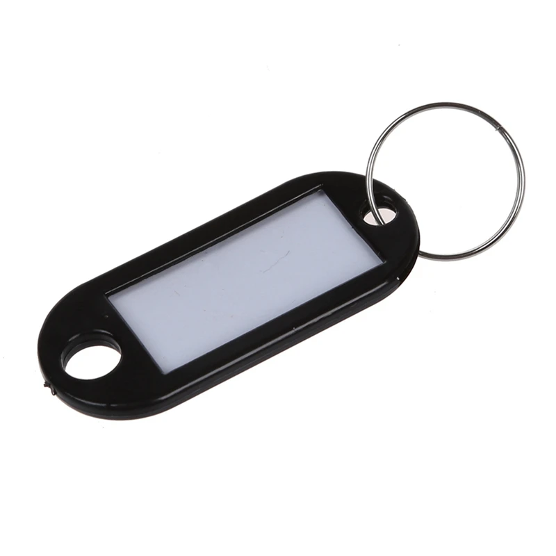 

80 Pcs Key ID Label Tags Split Ring Keyring Keychain Black