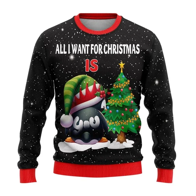 thumbnail image 1 of Suéter navideño feo y divertido de Papá Noel y la señora Papá Noel. Sudadera con diseño divertido de reno y muñeco de nieve. Suéteres unisex. Regalos para hombre, 1 of 5