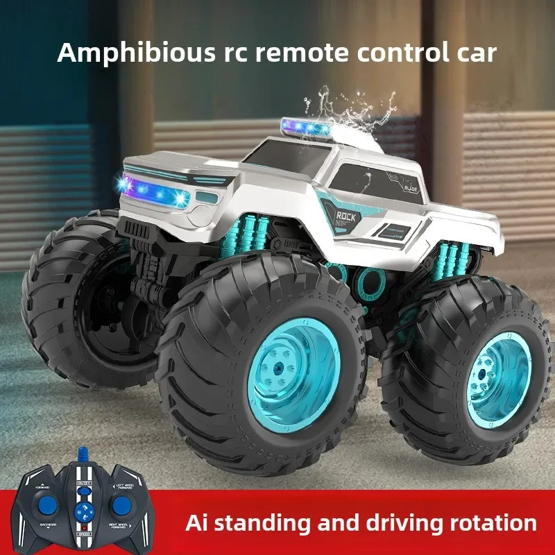 Waterproof Rc Car 1/14 Amphibious 4Wd Off-Road Vehicle Remote Control Water Land Crawler Stunt Climbing Truck Toys for Boys Gift