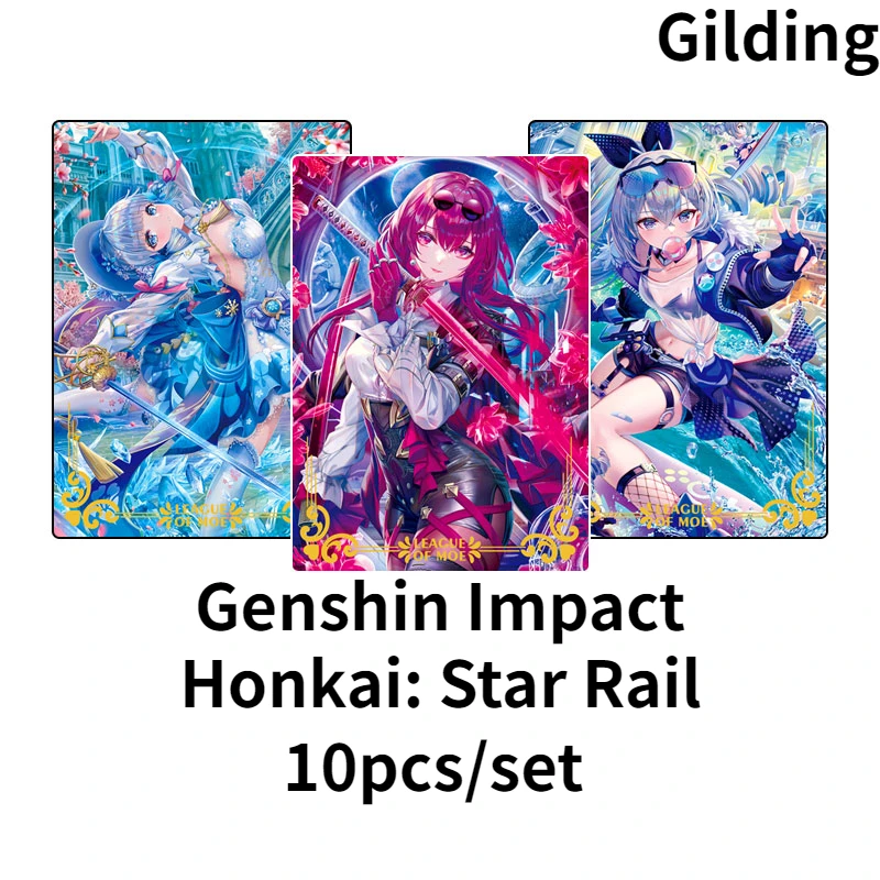 

10pcs/set Genshin Impact Star Rail anime game peripheral DIY Kafka Silver Wolf sexy girl flash card collection toy birthday gift