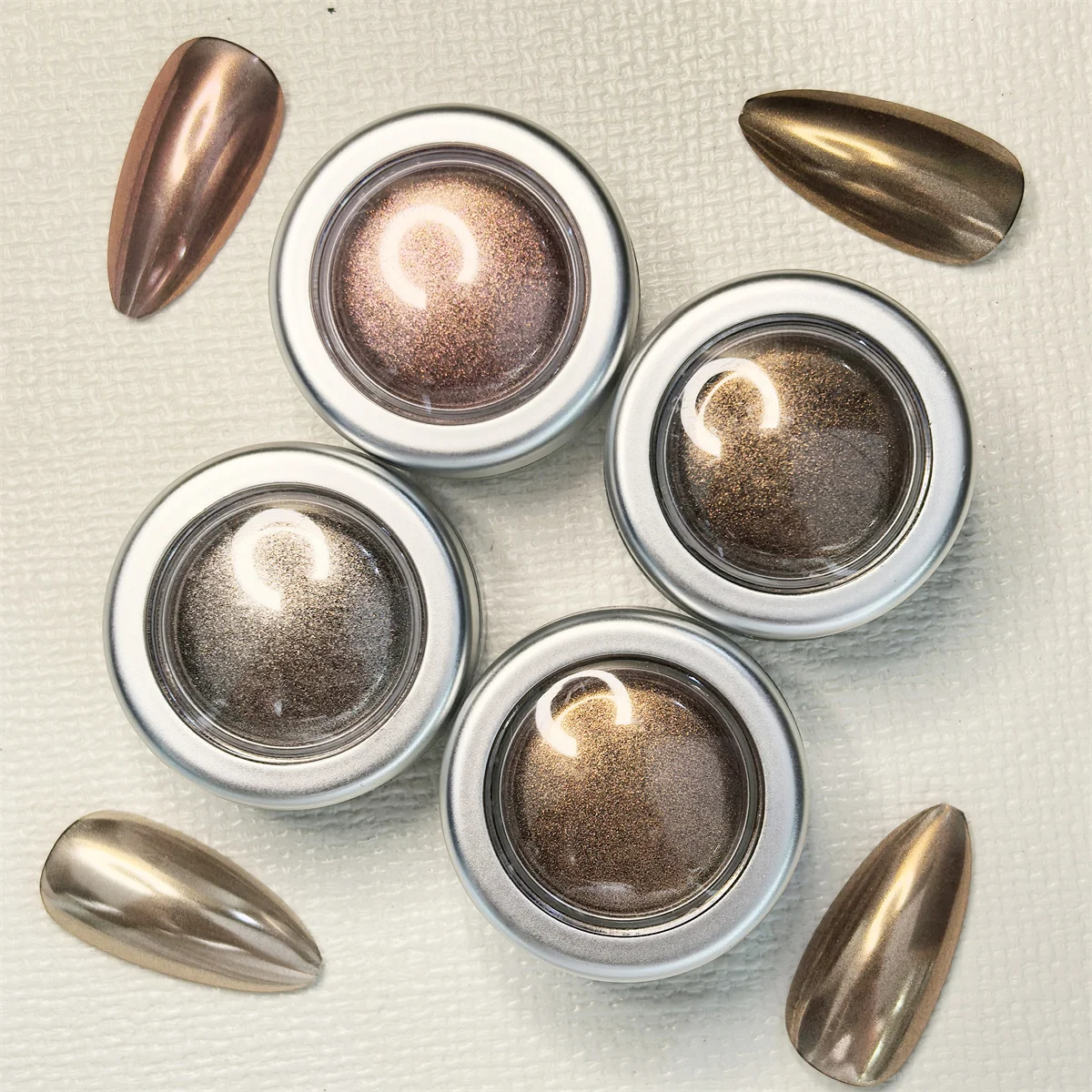 Magic Mirror Nail Sparkling Powder Gold Silver Pigments Trendy Dust Cleaning Nail Art Creation Accessories Tools 4pcs Winter nail powder nail glitter nail pigment nail decoration nail decorations