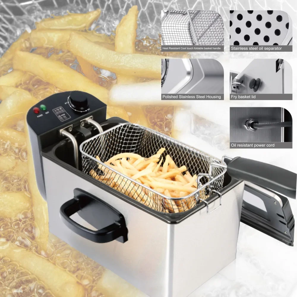 

Household Deep Fryer Large Capacity Fried Chicken Cutlet French Fries Deep Frying Pan Snack Frying Pan Dormitory Students Fryer