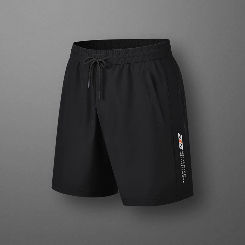 Fashion Elastic Printed Letter Sports Casual Shorts Men's Clothing 2024 Summer New Loose High Waist All-match Knee Shorts