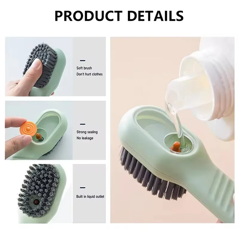 A82X-Shoe Brush Capable Of Adding Liquid Multifunctional Shoe Cleaner Brush Cleaning Tool For Soft Fur Clothes 4
