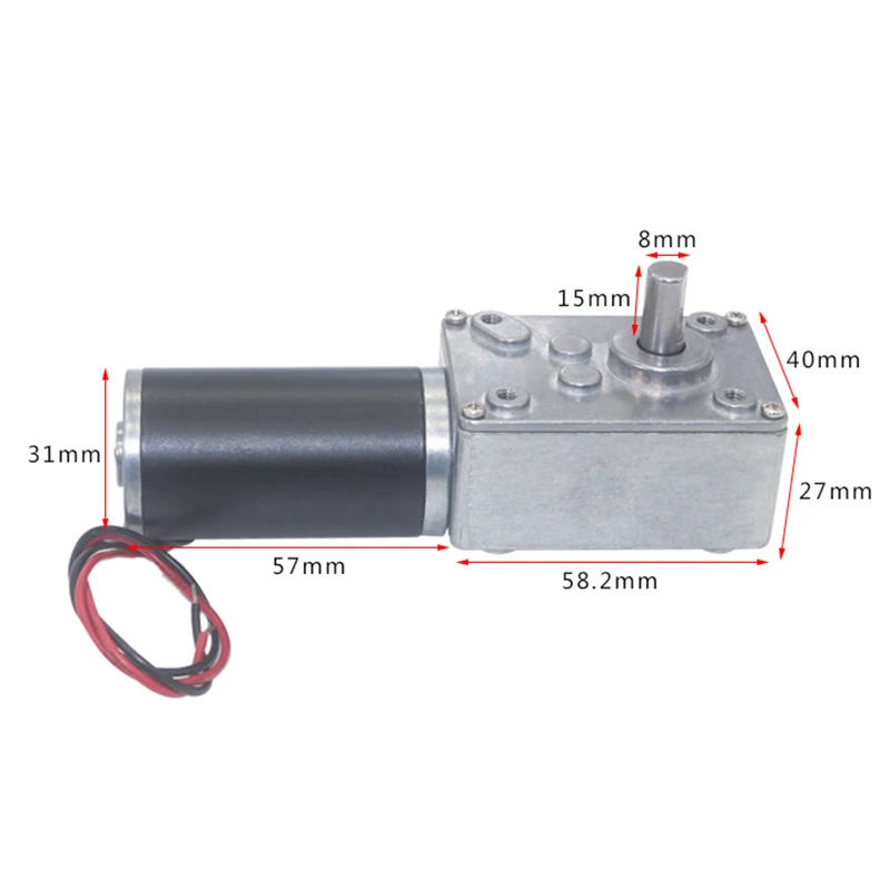 5840-31zy 금속 올기어 모터 12V 24V 12470RPM 70kg·cm 고토크 고출력 웜 기어 모터 감속 CW/CCW 조정 가능한 RPM