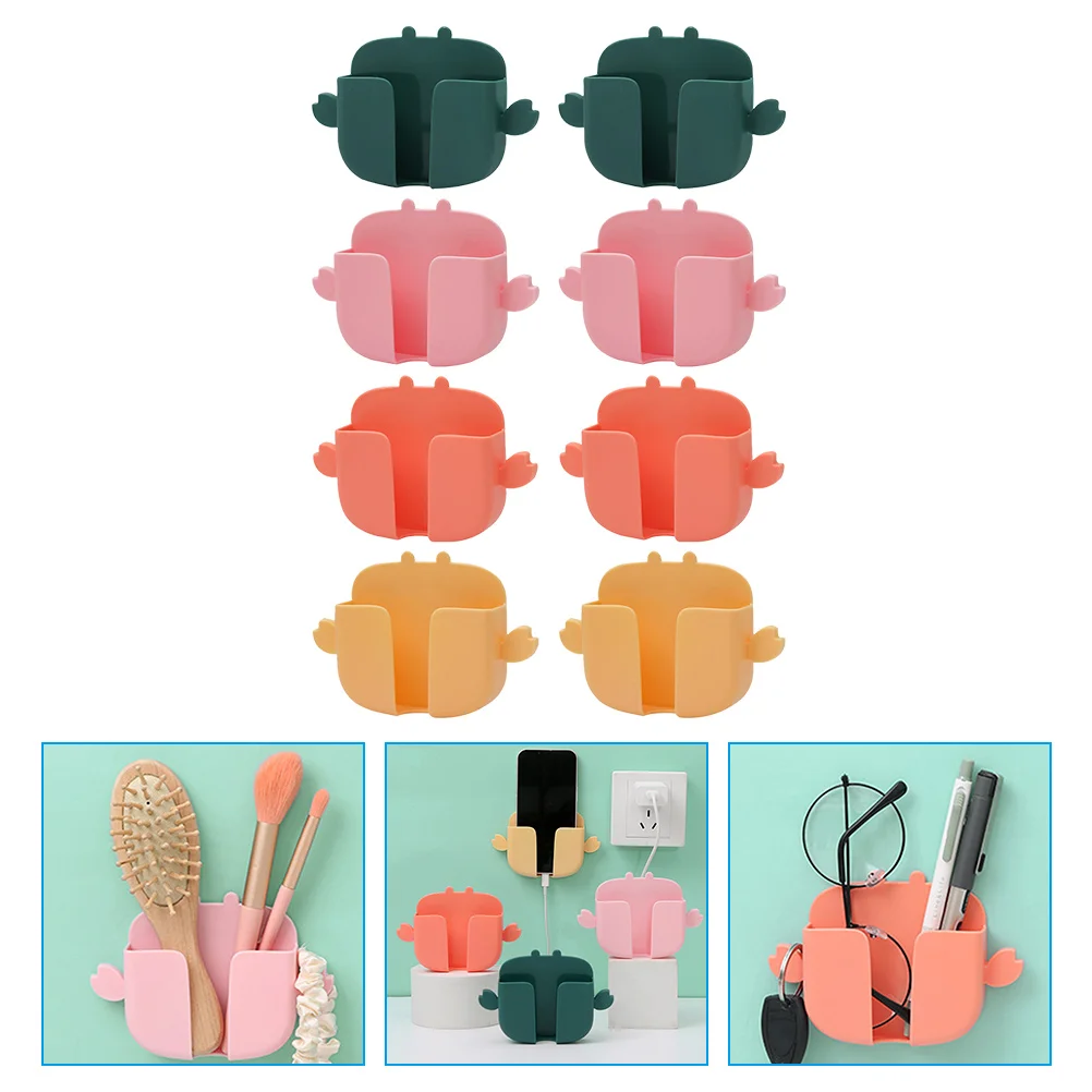 

8 Pcs Phone Crab Remote Holder Wall Mount Mounted Holders for Kitchen Storage Box Punch Free Rack Cell Bracket Office