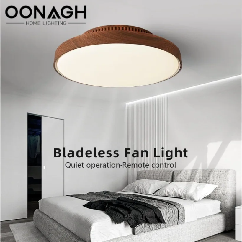 New Invisible Bladeless Ceiling Fan With LED Light 6-speed Remote Control Home Fans Bedroom Living Room Decor Lighting