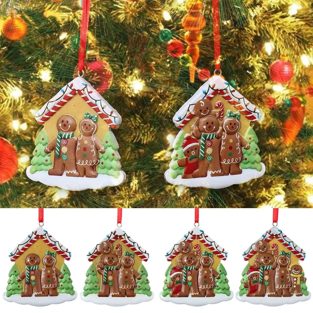 

1PC Christmas Tree Ornaments DIY Xmas Gingerbread Man Resin Hanging Pendant New Year Kids Gifts Party Favors Home Decoration