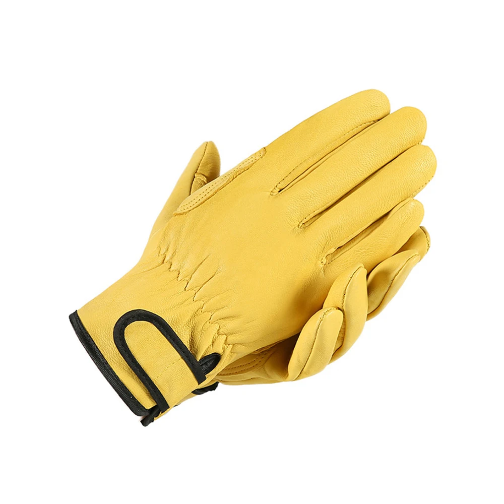 Work Gloves Sheepskin Leather Workers Welding Safety Protection Garden Sports Motorcycle Driver Wear-resistant Gloves