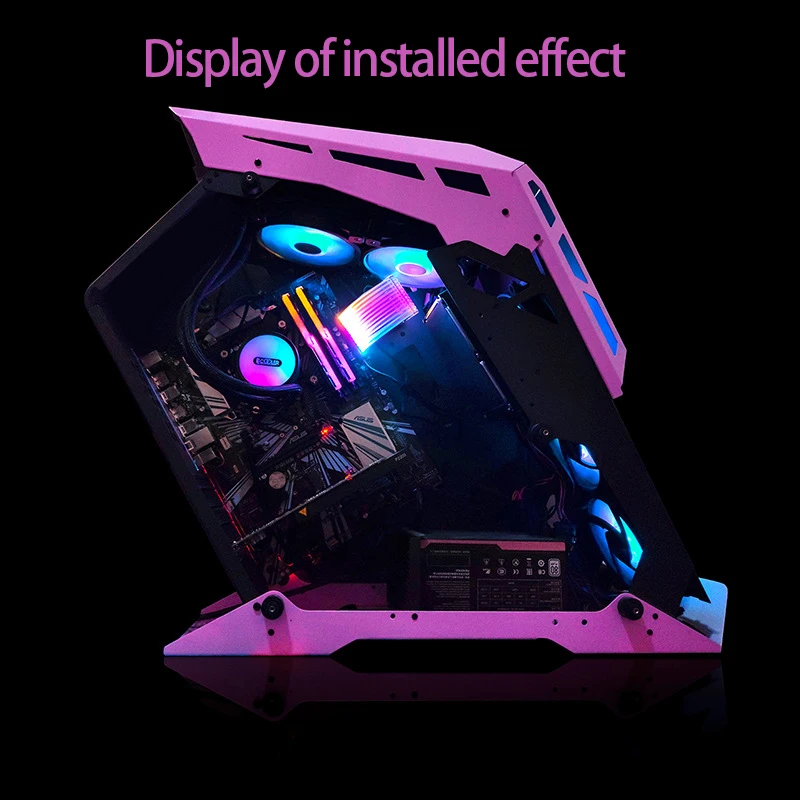 Fonte de Alimentação Cabo de Extensão 24pin Argb Sincronização Linha de Néon para Itx Matx Atx Suporte Asus Aura Sync Gigabyte Rgb Fusão Case do Computador Decoração - Imagem 6