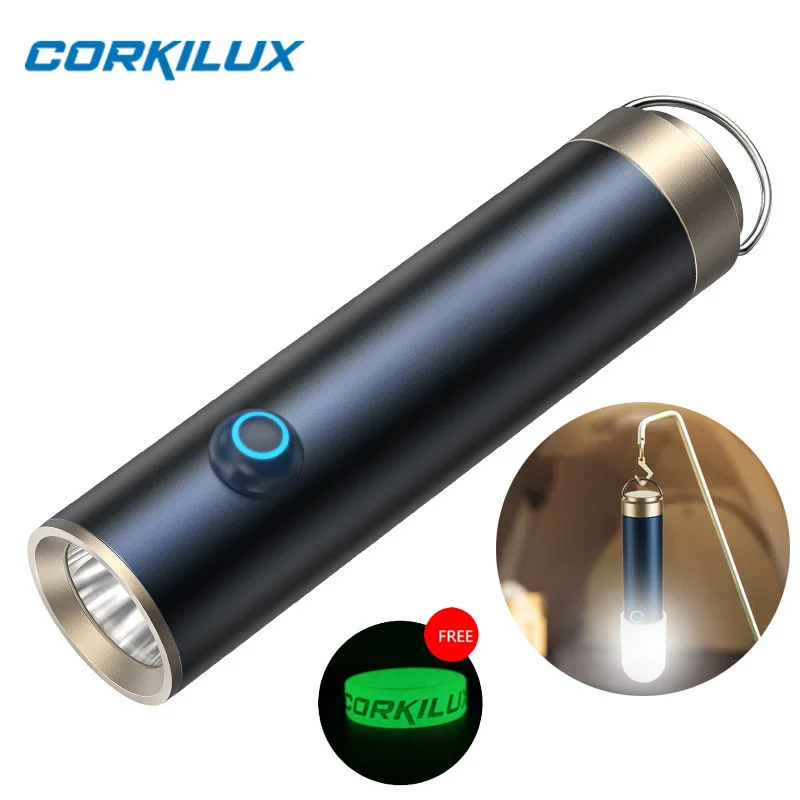 

CORKILUX Pocket EDC Keychain LED Flashlights Type-C USB Rechargeable 18650 Mini Torch Outdoor Camping Lantern With Diffuser