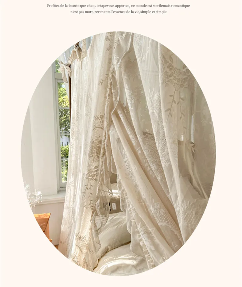 Description Picture 4 of itemSummer Princess Palace Mosquito Net without Frame Romantic Three-door Lace Bed Curtain Home Decor