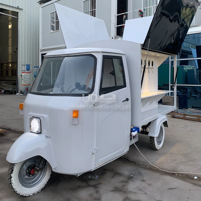 Outdoor Mobile Coffee Ice Cream Food Truck Triciclo Elettrico Per Alimenti Tuk Tuk Hot Dog Food Vending Kiosk Piaggio Ape Truck