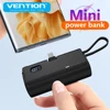 Vention Mini Power Bank Fast Charging Auxiliary Battery Portable PD Charger Powerbank Built-in Type-C Cable for iPhone 16 Xiaomi 1