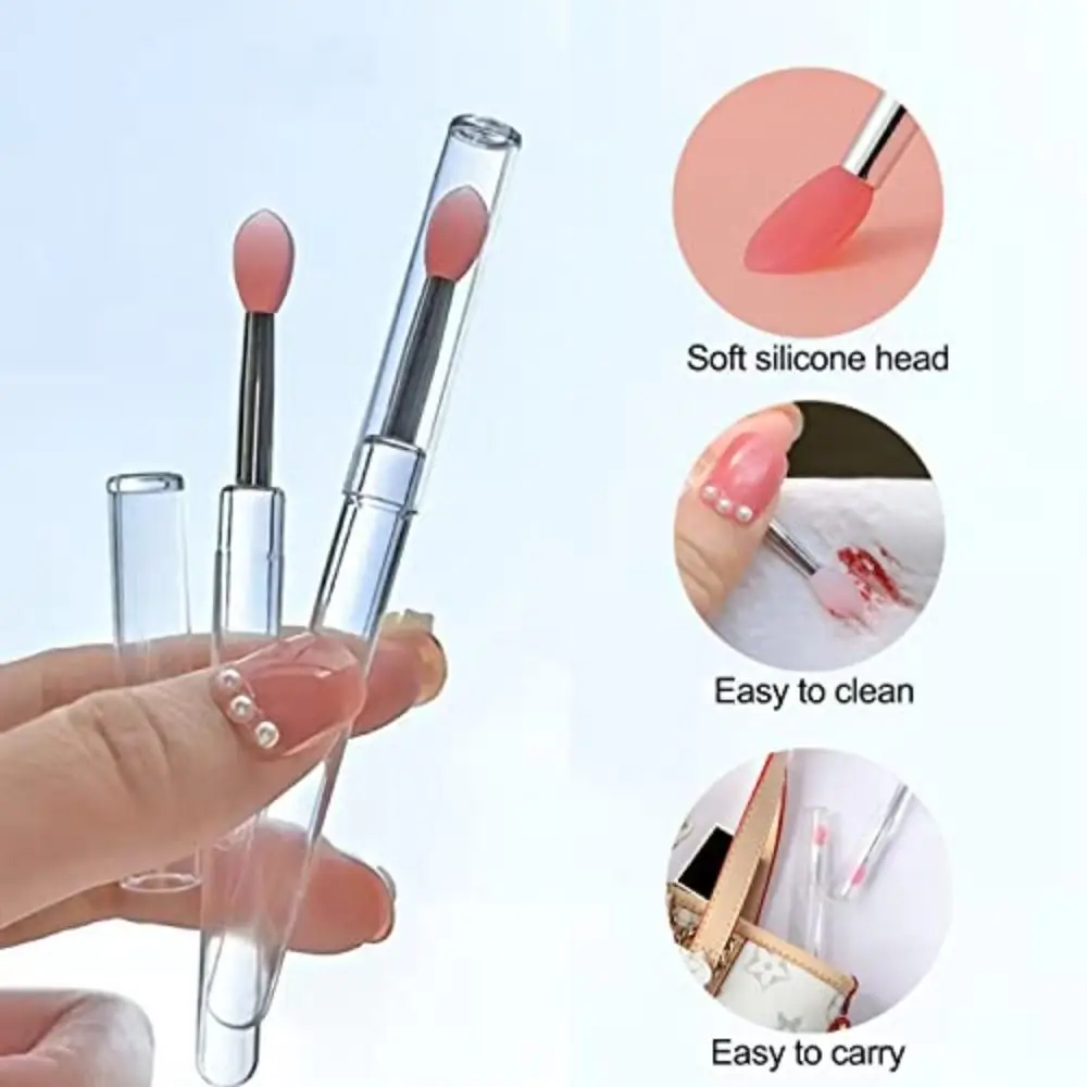 Hot sale Crystal Handle Portable Applicator Flexible Lipstick Lip Brushes