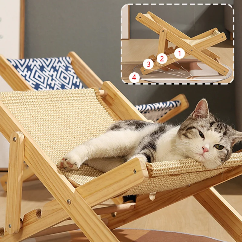 

Adjustable Cat Chair Pet Sisal Canvas Bed Portable Kitten Recliner Puppy Sleeping Nest House Comfort Sleeping Bed Pet Suppli