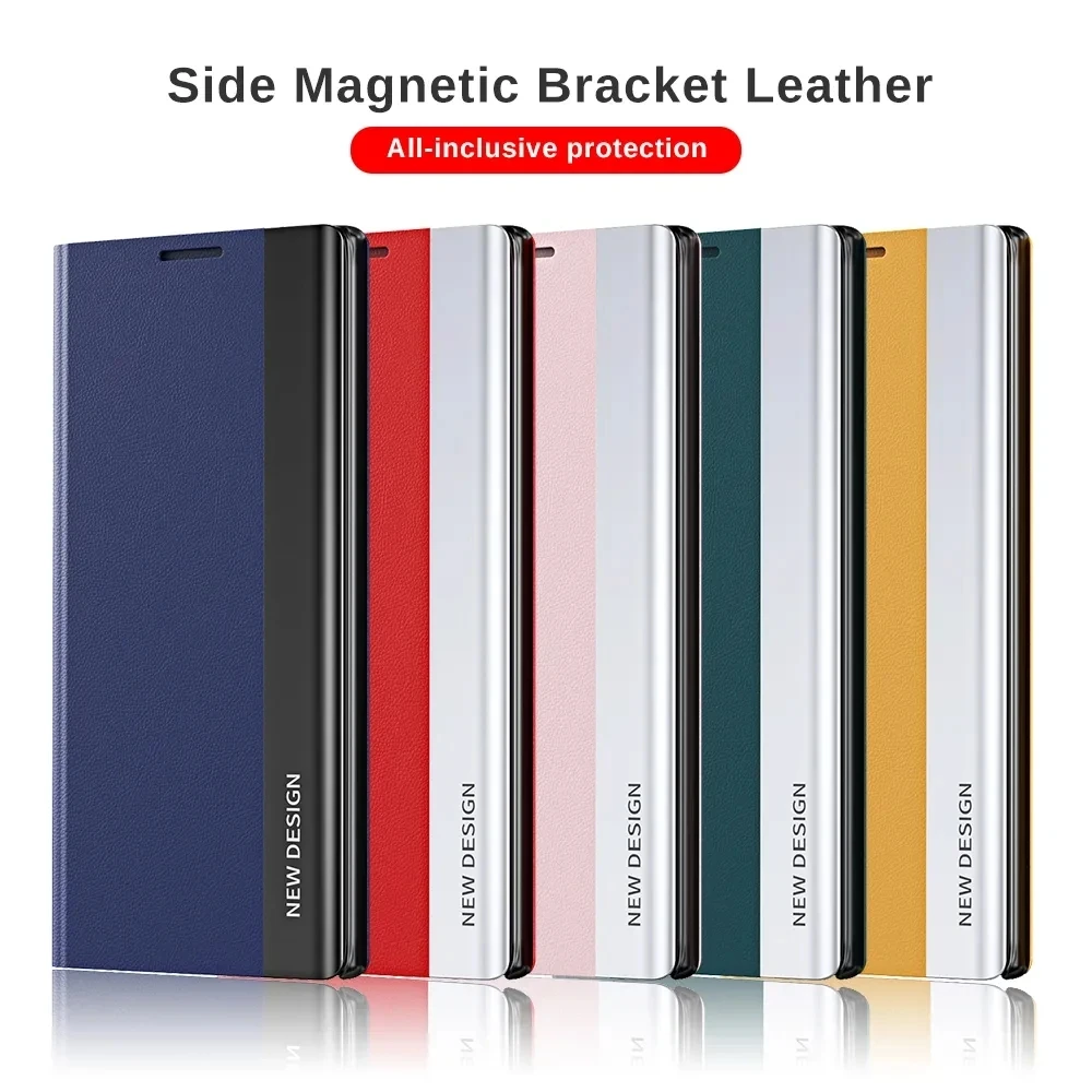 Leather Plating Stand Flip Phone Case Cover