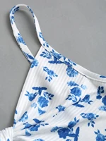 Spring/summer 2024 European and American fashion explosion printing knit simple sleeveless suspender dress with leaking back and - Image 5