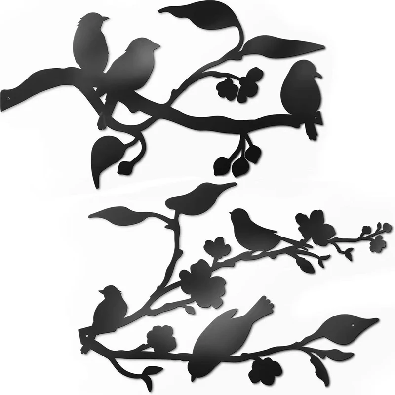 

Metal Bird Branch Sign Wrought Iron Decor Hanging Pendant Crafts for Dormitory Living Room Wall Decoration