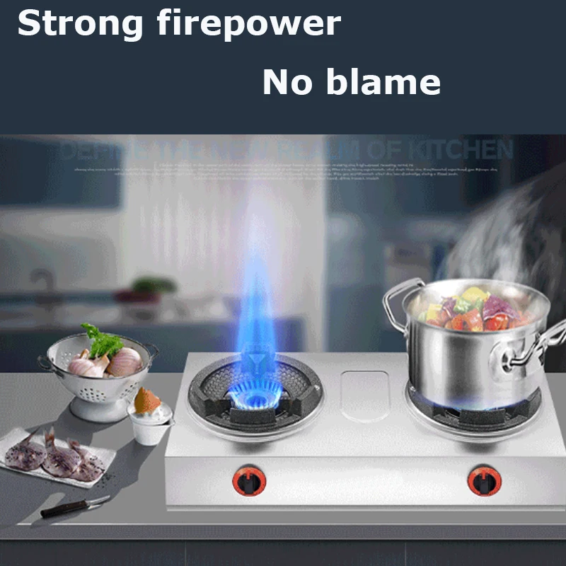 Gas Stove Double Commercial Fierce Domestic High-Pressure Hotel Desktop Liquefied High Quality Intake Pipe Safe