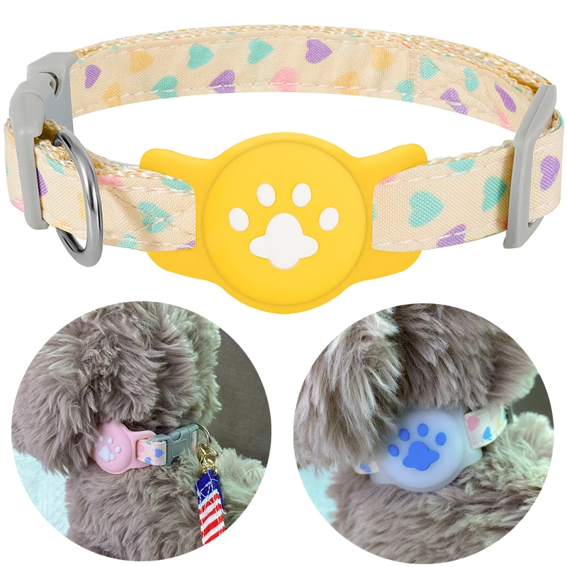 Pet Collar for Airtag Adjustable Nylon for Small Dog