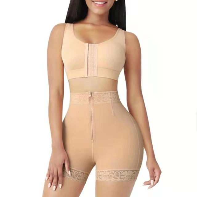 VIP Women Tummy Control Faja Zipper Sexy Lace Hip Waist Shorts Bodysuits  Women Slimming Waist Trimmer