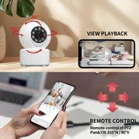 Caméra de sécurité WIFI sans fil 1080P, CCTV pour la maison, moniteur pour bébé, vision nocturne polychrome, suivi automatique, audio bidirectionnel ICSEE 4