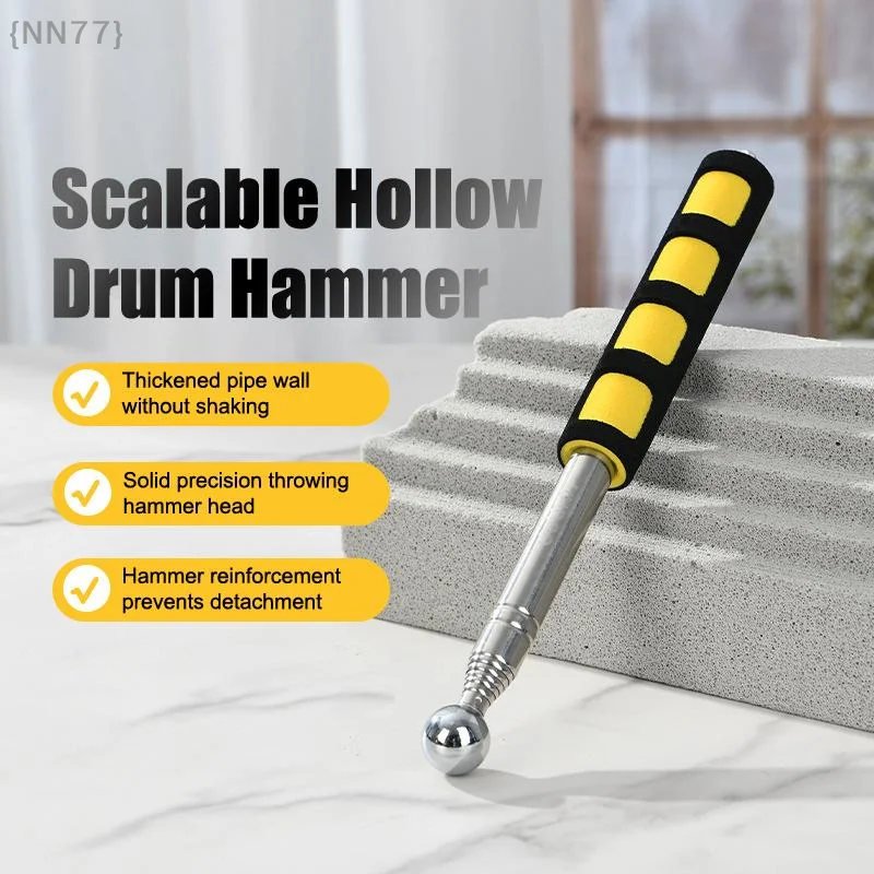 98/115/160mm Multifunctional Telescopic Hammer-Empty Drum Detector + Room Inspection Rod Metal Testing Tool Hollow Drum Hammer Empty Drum Hammer